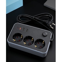 Akım Korumalı Çoklu Priz Usb Ve Type C Çıkışlı Ftr02çoklupriz-5 0