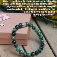 Osmanlı Değerli Taş Anyolit Taşı Doğaltaş Bileklik-8mm Yeşil B269