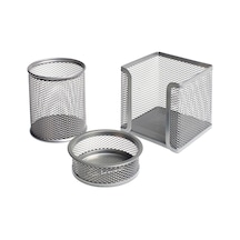 Bigpoint Metal Perfore 3'lü Set Silver