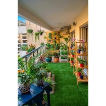 Grass Dekoratif Suni Çim Halı Balkon Bahçe Teras İç Dış Mekan Yeşil Yapay Çim Halı 7 Mm