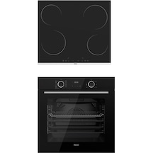 Ferre XE63CS Fryart -  MS261 Vitroseramik 2'li Siyah Cam Ankastre Set