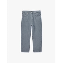 Koton Pamuklu Bol Normal Bel Oversize Baggy Jean Pantolon Gri 7wam40137nd