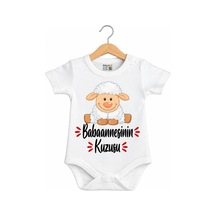 Babylimon Babaannesinin Kuzusu Yazılı Baskılı Bebek Zıbını Beyaz - 936542289 Beyaz