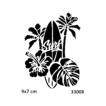 Airbrush Tattoo Sörf Tatil Yapışkanlı Stencil Süsleme Ve Boyama Kalıbı