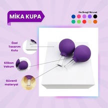 Silikon Vakumlu Mika Yüz Masaj Kupası 2'li Set Koyu Mor Çok Renkli