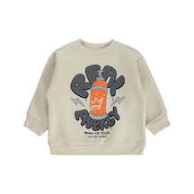 Civil Boys Real Energy Baskılı 2-5 Yaş Sweatshirt - Bej Taş Rengi