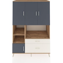 Kronos Dolap 7 Raflı 2 Çekmeceli 5 Kapaklı 132x59x195 Çam-ant... Çam