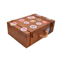 Tuns Woods Dekoratif Retro Ahşap Bavul Valiz
