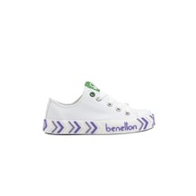 Benetton® | Bn-30635-3374 Beyaz Lila - Çocuk Spor Ayakkabı
