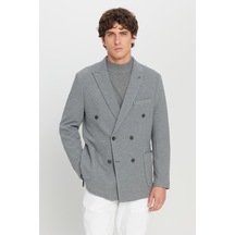 Altınyıldız Classıcs Erkek Grı Slim Fit Kırlangıç Yaka Torba Cepli Esnek Kruvaze Takım Elbise Gri