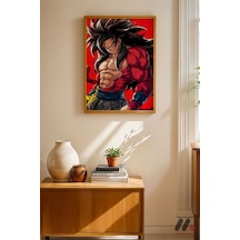 Dragon Ball Goku Ssj4 Poster, Ahşap Çerçeveli Duvar Tablosu - Anime Severlere Özel Hediye
