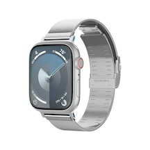 Apple Watch 42mm Seri 12/11/10 İle Uyumlu Kordon Kayış Band Sleek Link Silver - Amp07225 Çok Renkli