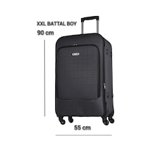 Xxl Battal Boy Dev Boy 90 Cm Körüklü Kumaş Valiz & Bavul Antrasit