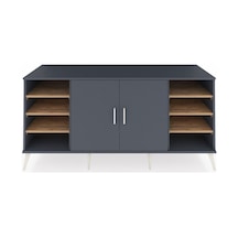 Kronos Konsol 9 Raflı 2 Kapaklı 176x59x83 Antrasit-antrasit/çam Antrasit/çam