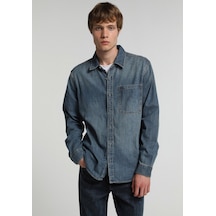 Colin's Colins Regular Fit Klasik Yaka Düz Erkek Mid İndigo Denim Uzun Kol Gömlek Cl1082654 Q1.v1 Dn45138