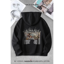 Macklin Unisex Kadın Erkek Angel Tablo Özel Tasarım Baskılı Kapşonlu Sweatshirt Siyah Mck1080 Siyah