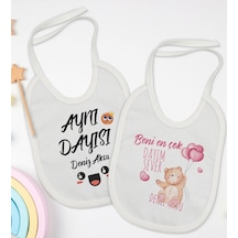 BK Kids Kişiye Özel Dayı Tasarımlı 2’li Beyaz Mama Önlüğü-1 Beyaz