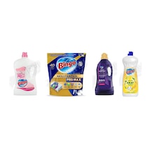 Bingo Yüzey Tem. Fresh 2.5 Lt +bulaşık Tableti 40'lı+ Giysi Şampuanı 3 L + Sıvı Bulaşık Deterjanı 1500 Ml 4'lü Set Diğer