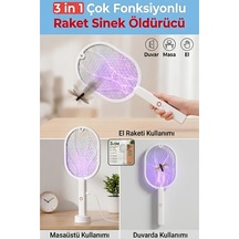 Raket Sinek Öldürücü El Tipi Duvar Asma Ve Dikey Masa Üstü Aparatlı Sinek Kovucu