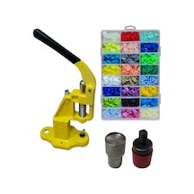 Tulumba Pres Ve Plastik Çıtçıt Seti. 12mm Plastik T5 Çıtçıt Seti - Sarı Pres