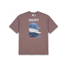 Respire Erkek Shaded Baskılı Oversize T-shirt Kahve