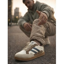Nstil Erkek Spor Ayakkabı Rahat Yumuşak Taban Kaymaz Günlük Bağcıklı Sneaker 4330 Vizon