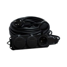 Siyah Renk Topraklı Kauçuk Seyyar Elektrik Kablosu Cca 3 X 1,5 Mm 20 Mt 3 Lü Priz 1