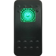 Mr-134m Marin Switch Yeşil Işıklı On-off 12-24v 3 Bacaklı Anahtar Yeşil