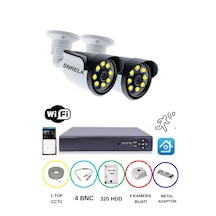 Snrelk 2'li 5mp Lens Warm Ledli Gece Renkli Ahd 320 Gb Su Geçirm
