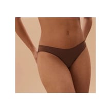 Hubrendy Beru Berrak Kadın Full Licra Düz Bikini Külot 2056 Siyah