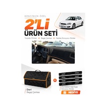E-biz Subaru Legacy B4 1998-2003 Uyumlu Torpido Örtüsü + Deri Çanta - Siyah-kahverengi - Su006