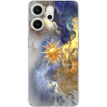Oppo Reno 14 5g Uyumlu 777 Güneş Ve Bulut Tasarım Baskılı Silikon Kılıf Renkli