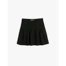 Koton Toka Detaylı Pileli Viskon Etek Siyah 5wkg70089ak Siyah