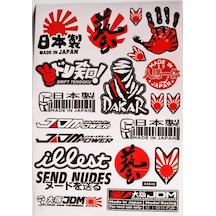 Araba, Motosiklet, Bisiklet, Kask Sponsor Sticker Seti, Çıkartma Etiketi A8048 Model Siyah