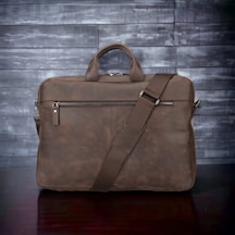 Apollo 13-14 İnç Deri Laptop Çantası Tn03 Kahve Kahverengi