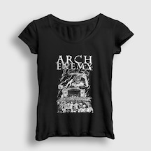 Presmono Kadın Devil Arch Enemy T-shirt Siyah