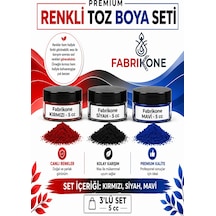 3'lü Set Premium Parafin Soya Wax Toz Mum Boyası Hobi Seti - 5 Cc Kırmızı, Siyah, Mavi Bkfab3ksm5g Karışık