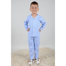 Lemoon Çizgili Düğmeli Çocuk Pijama Takımı C83294 001