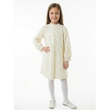 Xo Kids Kız Çocuk Elbise 5-12 Yaş 36235 Ekru