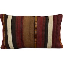 Zehra Abla Halı Yeni El Dokuma Dekoratif Lumbar Kilim Kırlent Yastık Kılıfı 6843 Çok Renkli