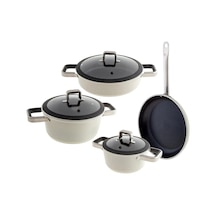 Jumbo Almond Cream 7 Parça Granit Tencere Seti Krem