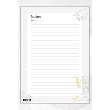 A5 Bloknot Çizgili Defter - 50 Yaprak - Memopad - Notepad - Not Defteri - Not Kağıdı Gri Gri