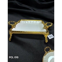 Royking Elegance Kare Sunum Tabak Gold 30cm Pcl 013