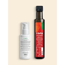 2'li Ürün - Ravla Elora Zeytin Yaprağı Ekstratlı Saç Bakım Yağı 100ml / Ravla Elma Sirkesi 250ml