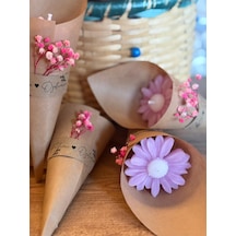 Bernami Vazo Pinterest Kişiye Özel Düğün Nişan Söz Hediyelik Papatya Kokulu Buket Mum Pembe - 10 Adet Diğer