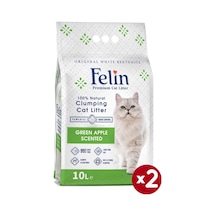 Felin Yeşil Elma Kokulu Topaklaşan Bentonit Kedi Kumu 2 x 10 L