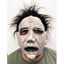 Siyah Saçlı Michael Myers Lateks Yüze Tam Yapışan Et Maske Korku Maskesi