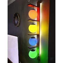 Dekoratif 4 Lü Duvar Yan Ledli Aplik 4 Renkli Aydınlatma