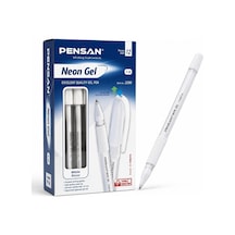 Neon Jel Kalem 1.0 Mm Beyaz Yuvarlak Tasarım Ergonomik Tutuş Isviçre Elmas Uçlu 12 Li Paket