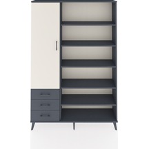 Arges Dolap 9 Raflı 3 Çekmeceli 3 Kapaklı 132x30x195 Antrasit-aytaşı/antrasit Aytası/antrasıt